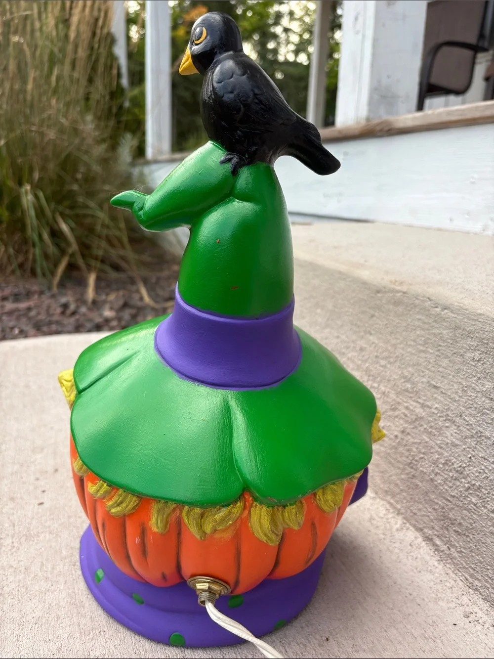 VTG light up Pumpkin Lantern with Black Crow